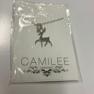 CAMILLE Silver Reindeer Necklace